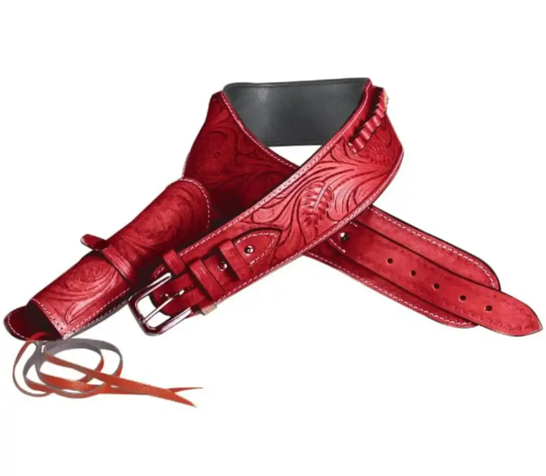 Premium Full Grain Leather Holster Fully Adjustable Handtooled Floral Carving English horse racing products from india