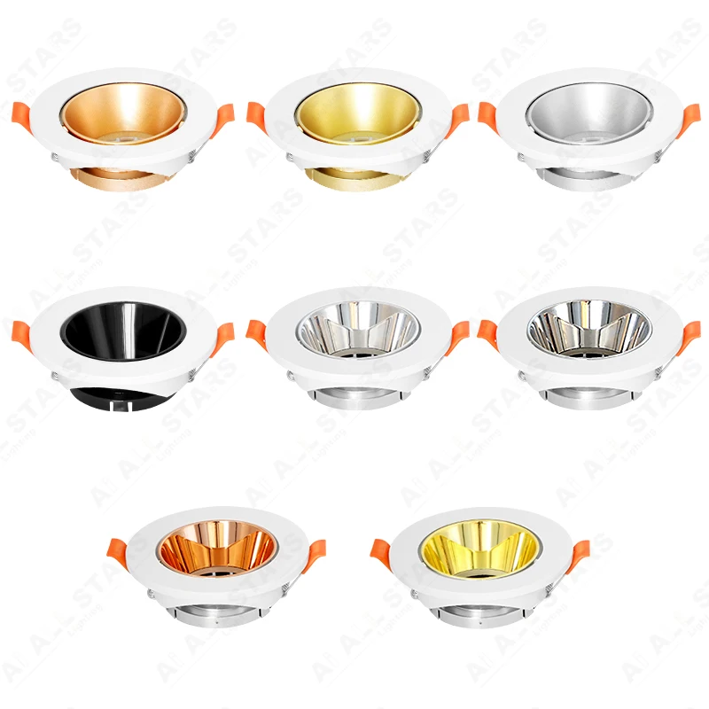 Gu10 Mr16 Recessed Downlight Fixture Aluminum With Gu10 Socket Round Down Light Frame Housing Indoor Led Spot Downlight