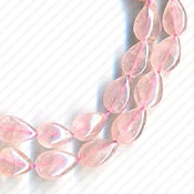 Fortunecharmsinc High Quality Natural Rose Quartz Almond Straight Drill Gemstone 13 inch Length Beads Best Selling Gemstone .