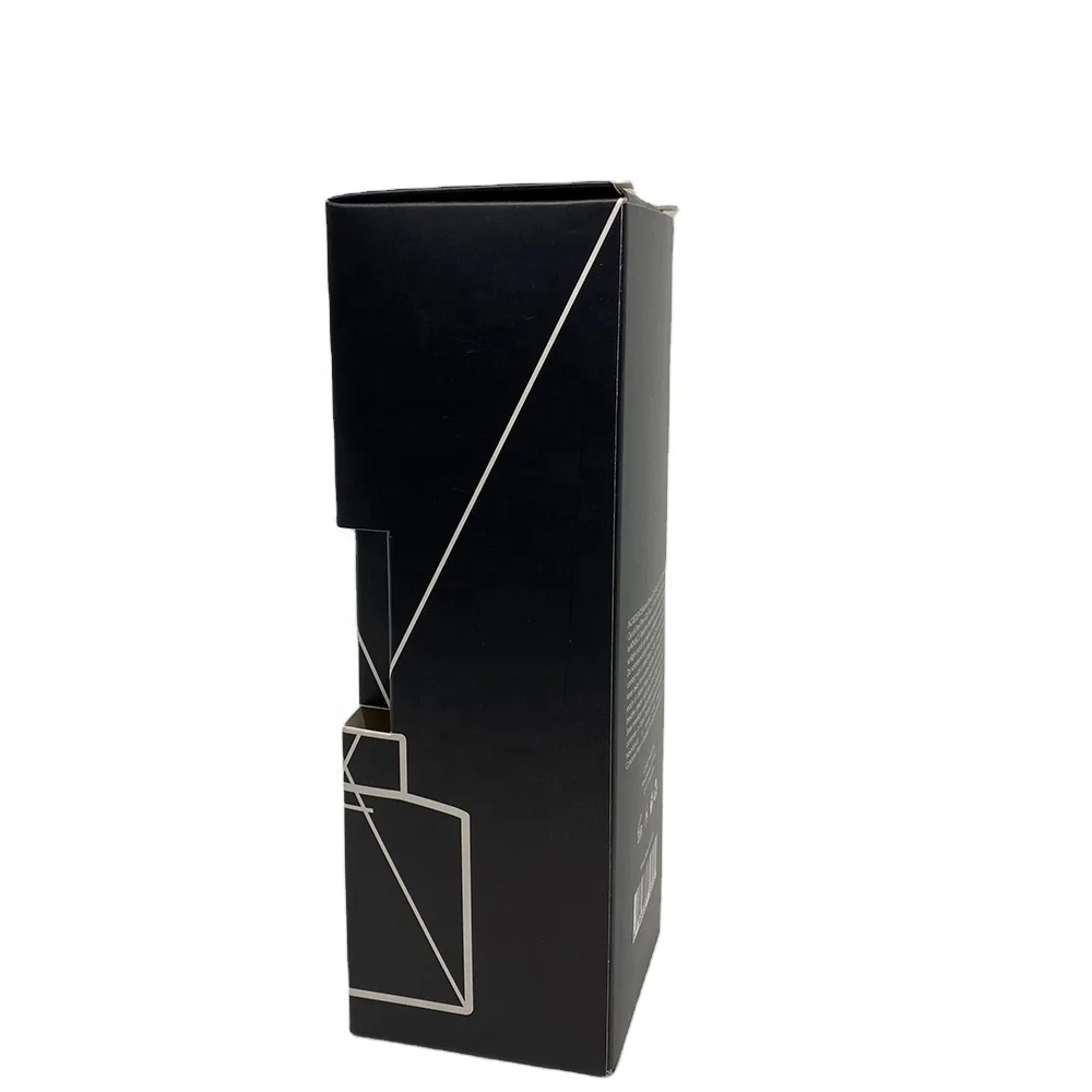 Ambient Scent Box With Customized Window Bottle Box Elegant Texture And Pattern Printed Black Best Selling Cheap Price
