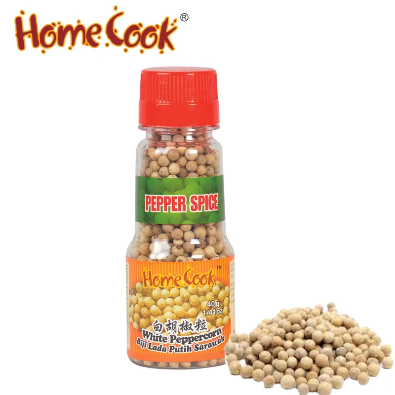 Highest Grade Clean Whole White Pepper 40g Malaysia Certified Food Exporter OEM White Pepper Seeds Granule For All Soup Recipe