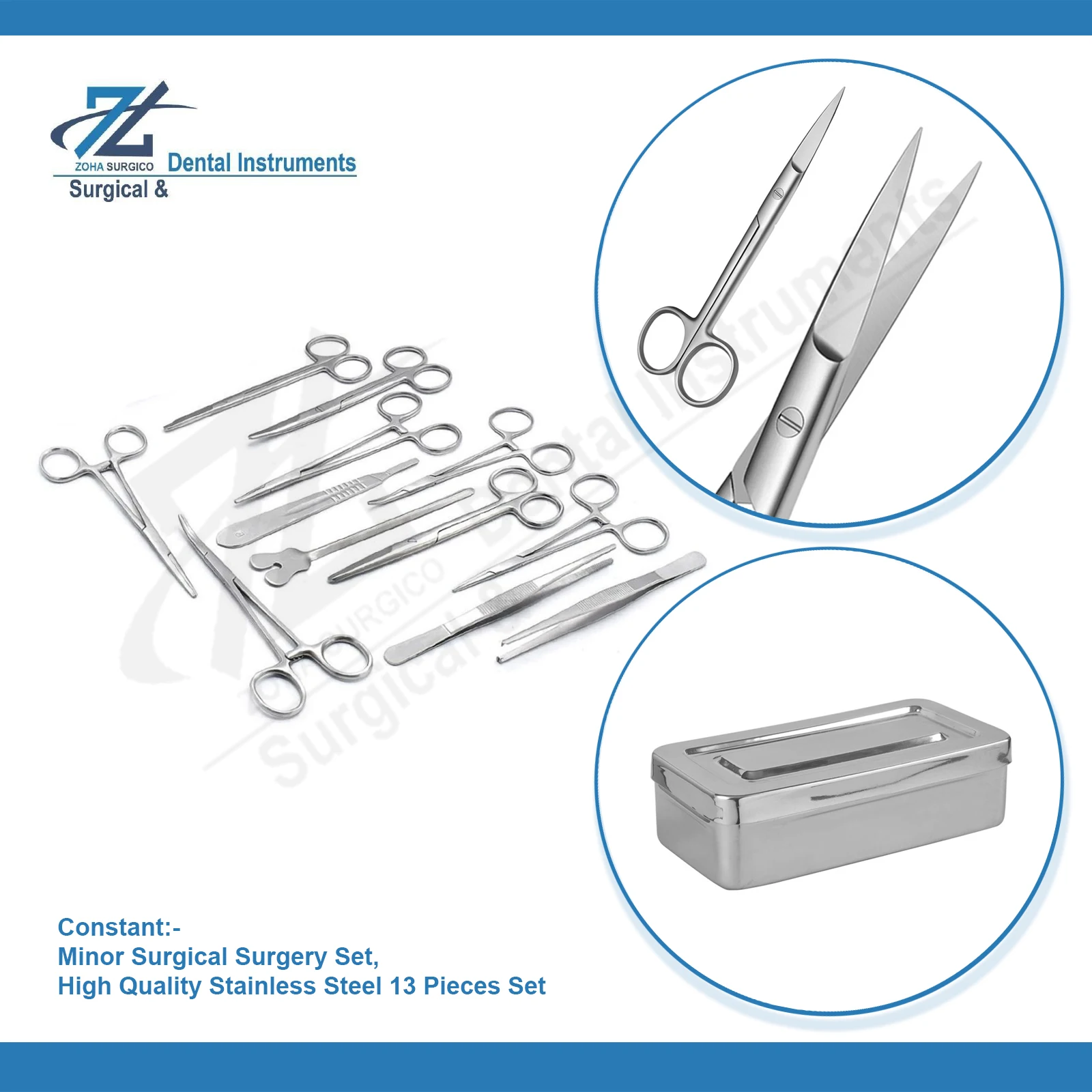 Набор хирургических инструментов из нержавеющей стали