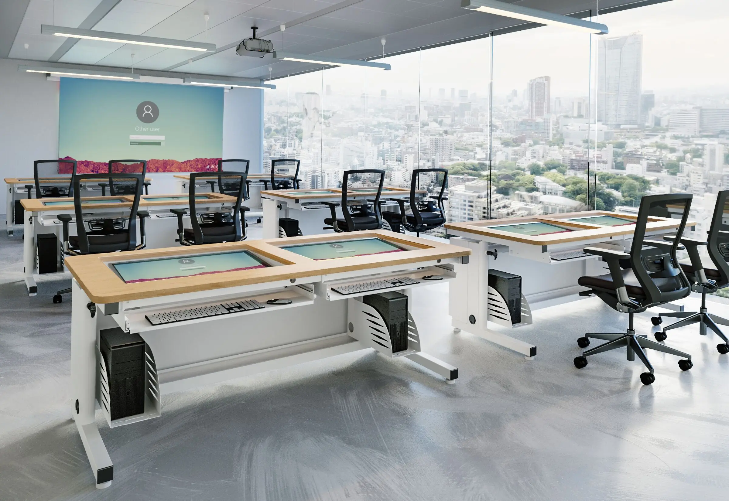 VersaDesk Downview Height-Adjustable Computer Table Black/ Cherry