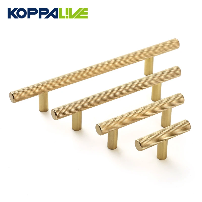 Koppalive Antique Copper Knurled Cabinet Pulls Gunmetal Brushed Satin Brass Handles for Kitchen Cabinets Door Gold