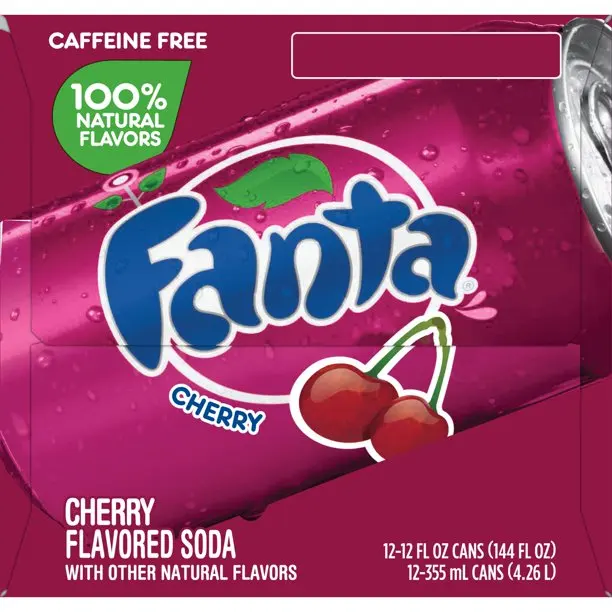 Hot Product Soft Drink Fruity Fanta fat can 12oz x 12 cans/tray cherry flavor
