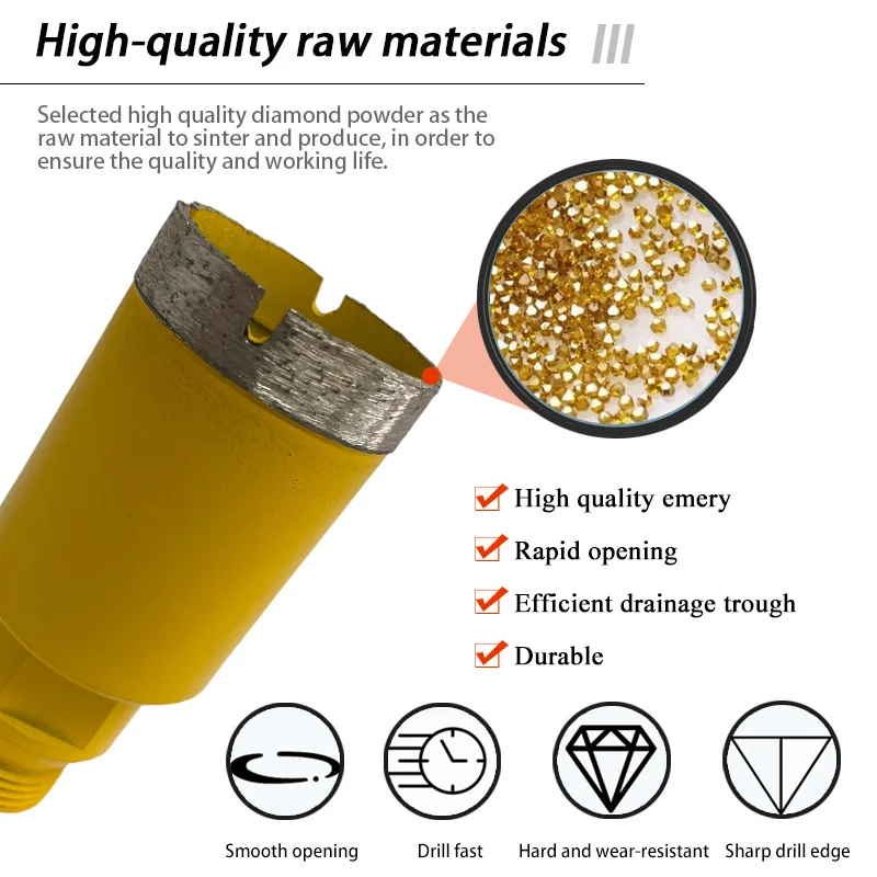 Wet Use Silver Welding Diamond Core Drill Bits for Ceramic, Tile, Porcelain
