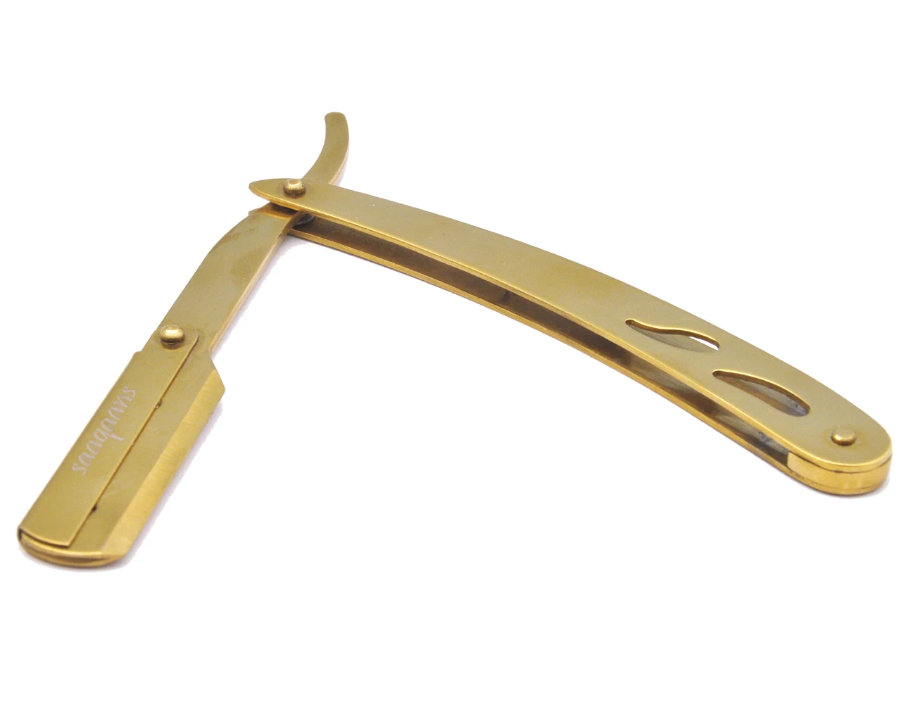 Custom Logo Manual Classic Fashion Stainless Steel Straight Edge Gold Razor Hair Shaving Eyebrow Beard Razor