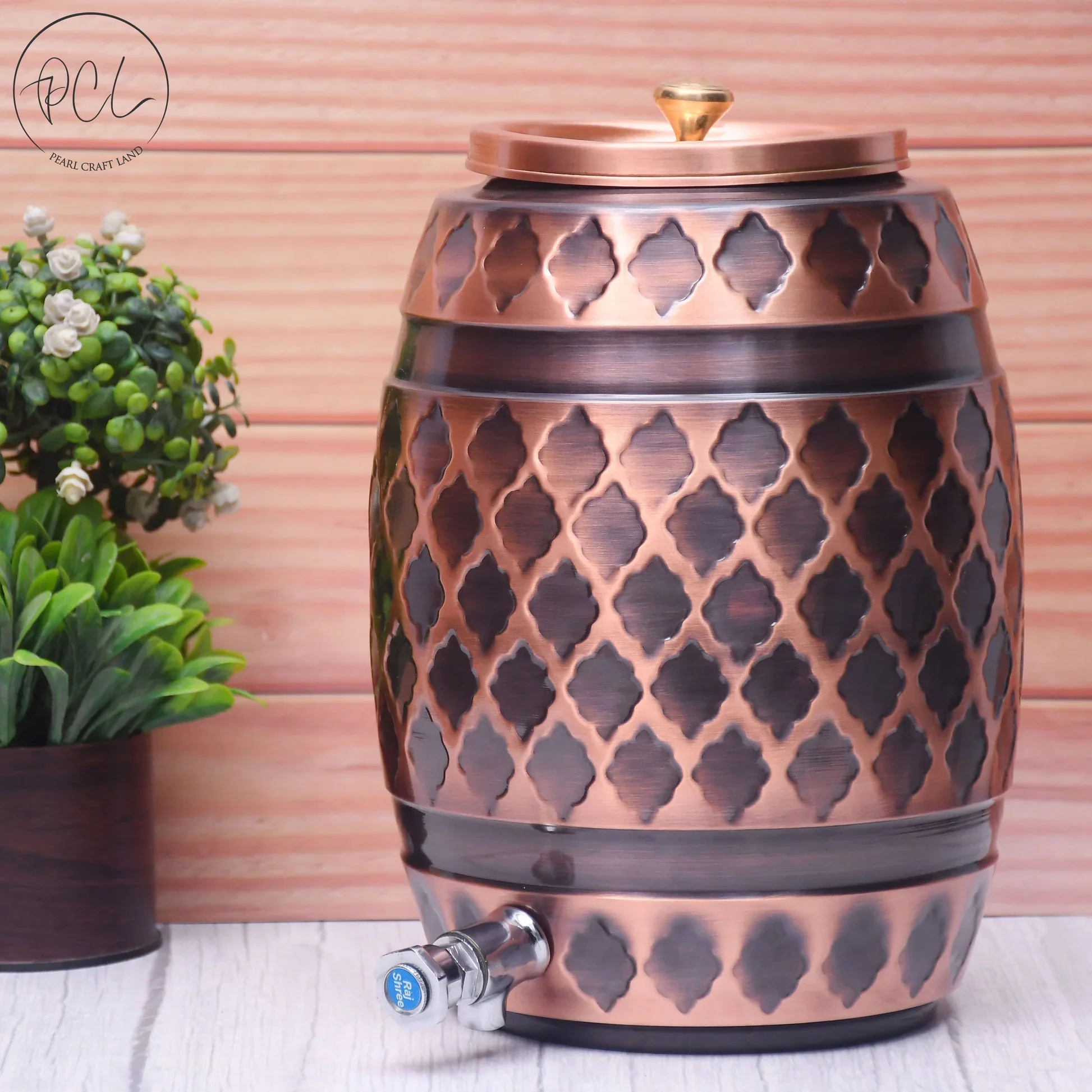 Pure Copper Water Dispenser with two Copper Water Glass At Wholesale and Direct From the Indian Manufacturer at Cheap Price