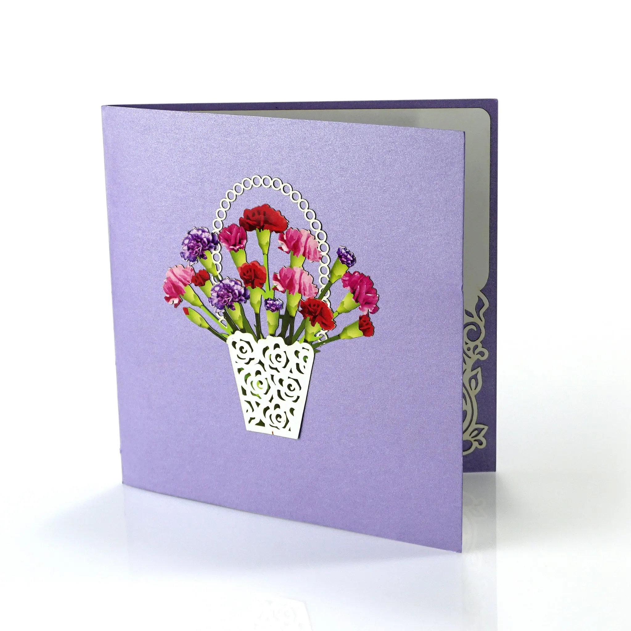 Best Choice For Custom Design Flower 3D greeting popup card for Mother Day Birthday or for businesses give to customers in bulk