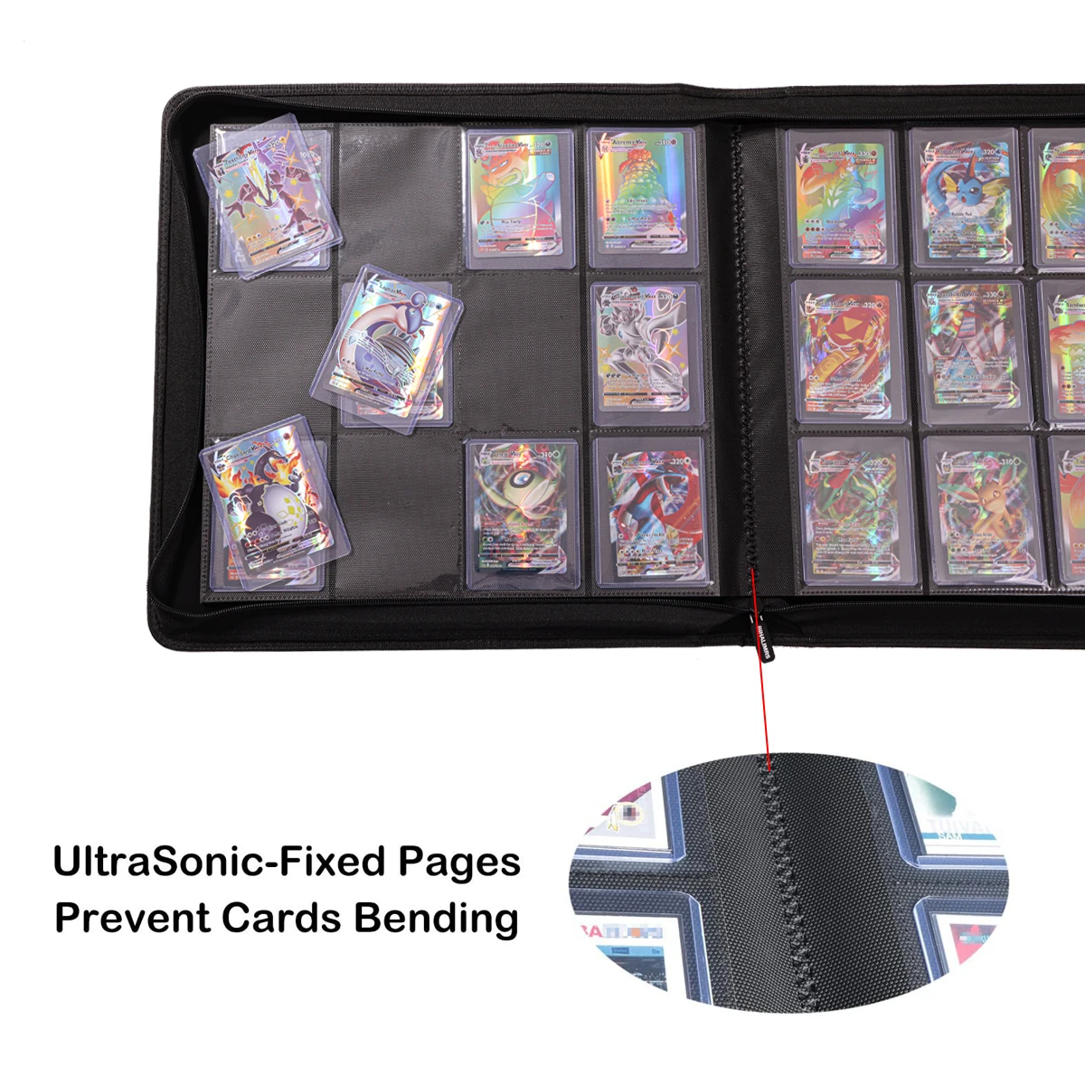 customize trading card binder top loader binder portable PU Leather collection top loader card album trading toploader binder