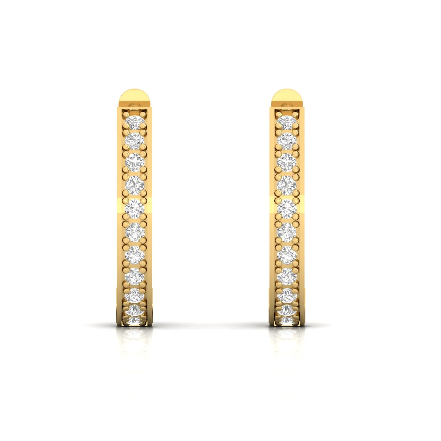 High Quality 0.58CT Round Cut Diamond 14k Solid Gold Hoop Earrings with Latest Designed Hoop Earrings For Sale