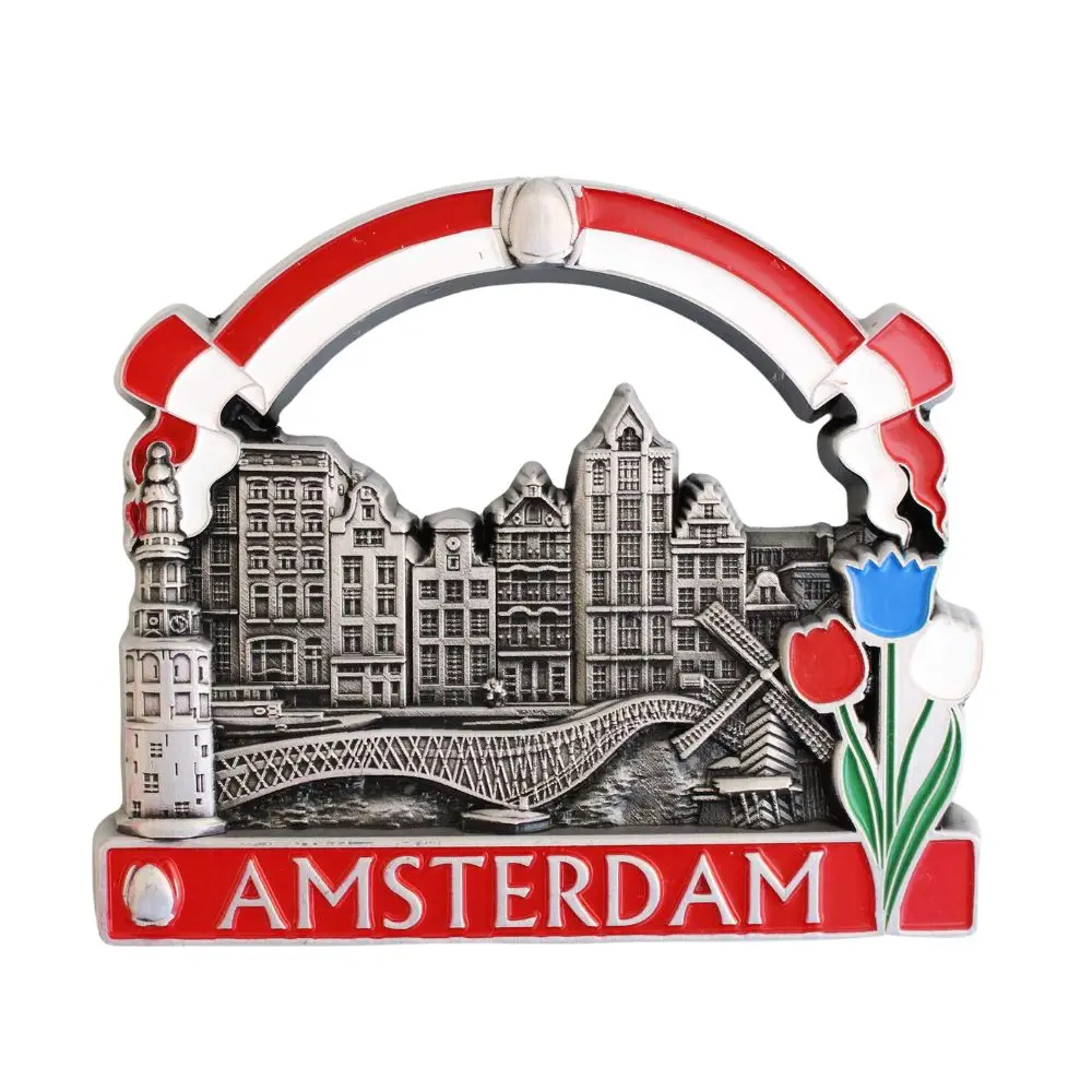 wholesale custom made 3D zinc alloy enamel travel souvenir metal fridge magnet