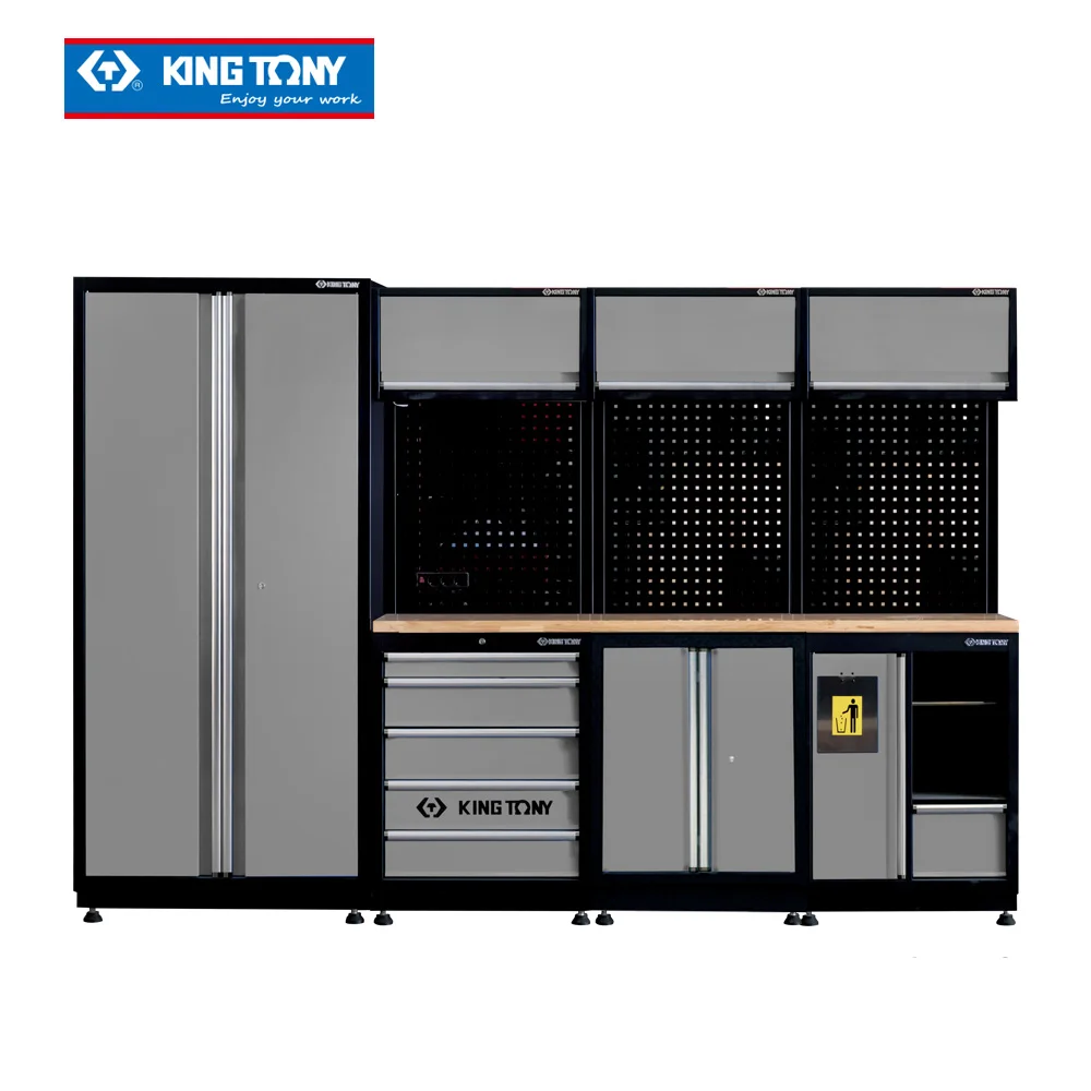 KING TONY Garage Series Storage Combination Tools Cabinet (black & gray) Metal Tool Cabinet 87D21X03A-G