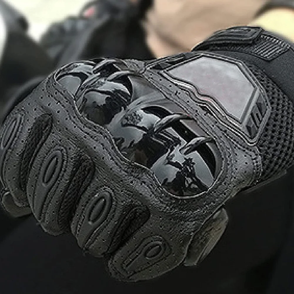 Wholesale Motorcycle Genuine Leather Gloves Premium Vintage Touchscreen Full Finger Gloves