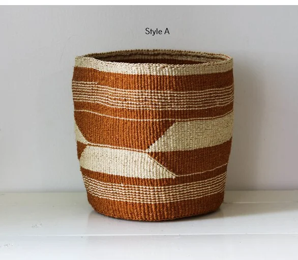 African Sisal Woven Baskets Succulent Planters and Toy Storage Baskets Home Decor Made from Plant Fiber