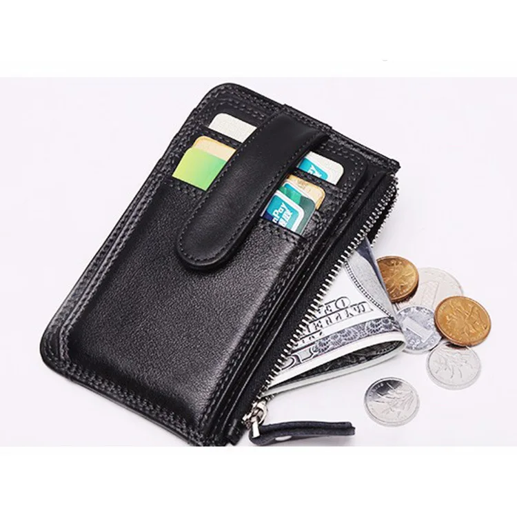 Luxury Front Pocket Genuine Leather Rfid Blocking Id Card Holder Cardholder