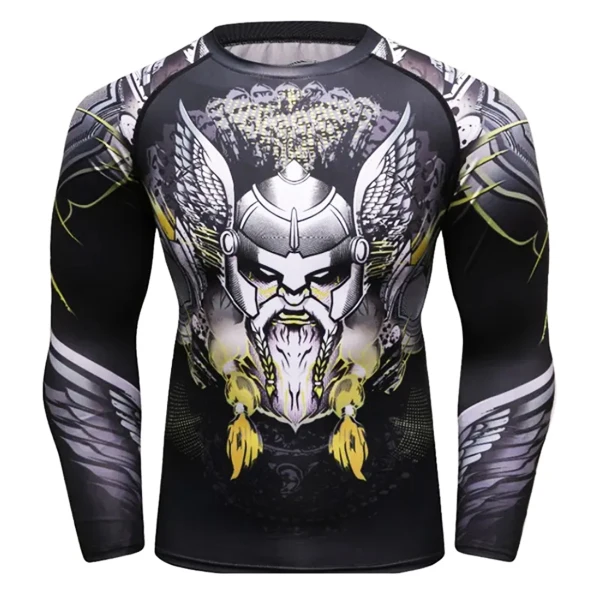 Grappling MMA Rash Guard Sublimation Compression Shirt Bjj Rashguard Custom Printed Mens Men Technology OEM Long Sleeve shirt