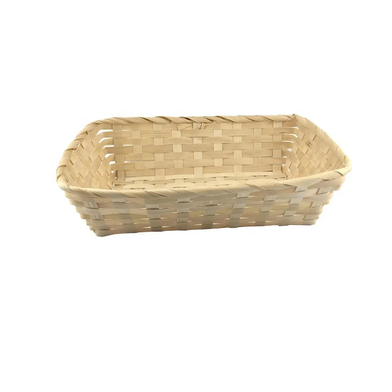Bamboo Basket Rectangle Shape Decorative Basket Decoration Storage Natural Weaved Handmade Arts & Crafts Holder Gifts Pack