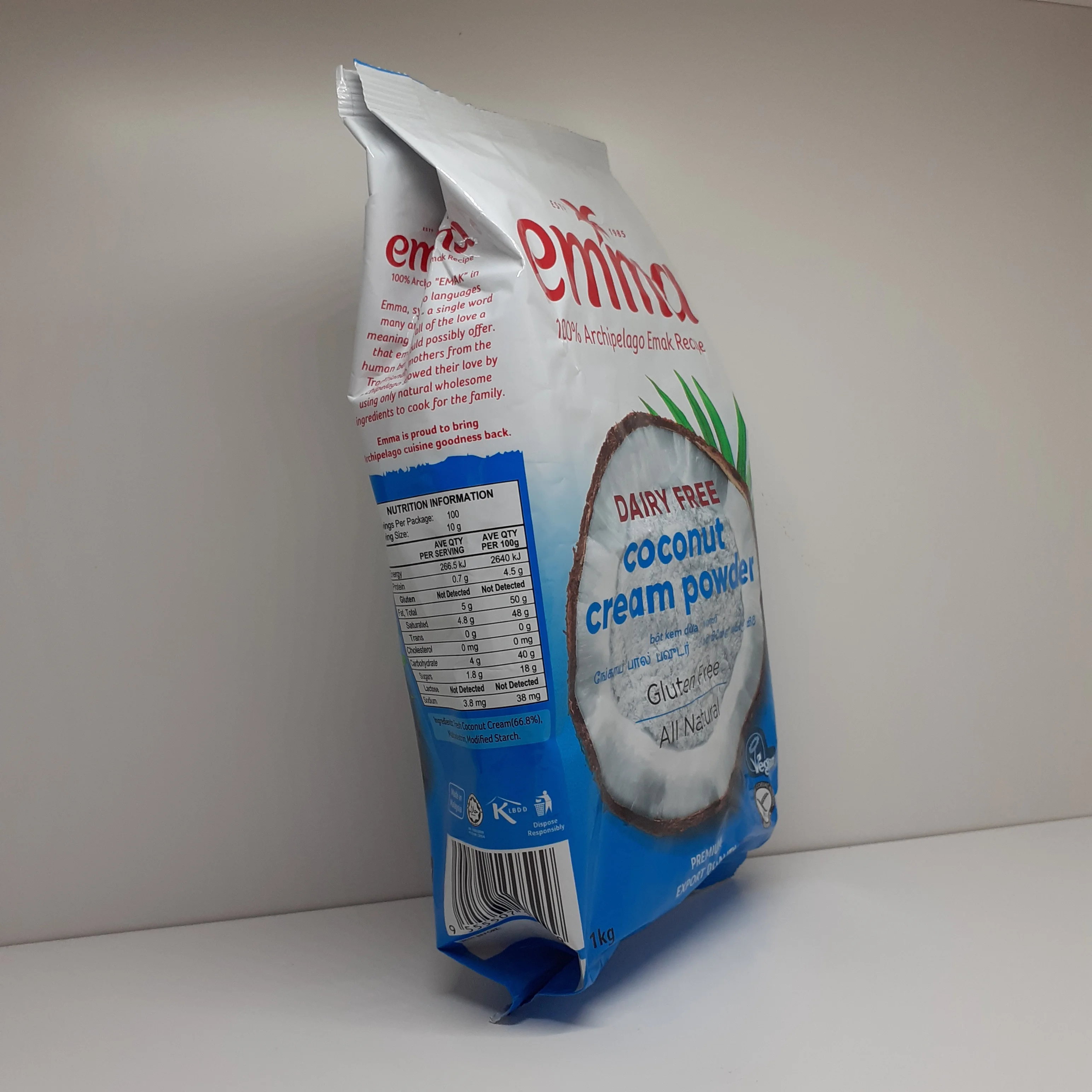 Top Seller Malaysia Wholesales 1kg Weight Coconut Cream Powder Box Packing Natural Sweet Coconut Milk For Horeca Use