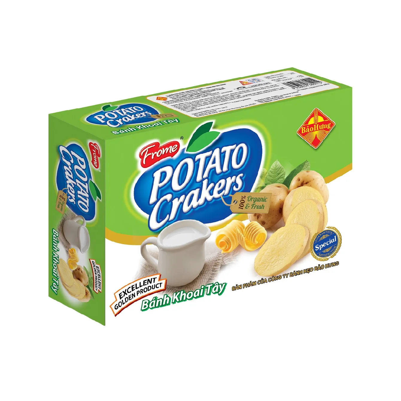 PREMIUM POTATO CRACKER BISCUITS - BOX VIETNAM 400GR Round Spicy with 12 Months Shelf Life Crispy Halal ISO