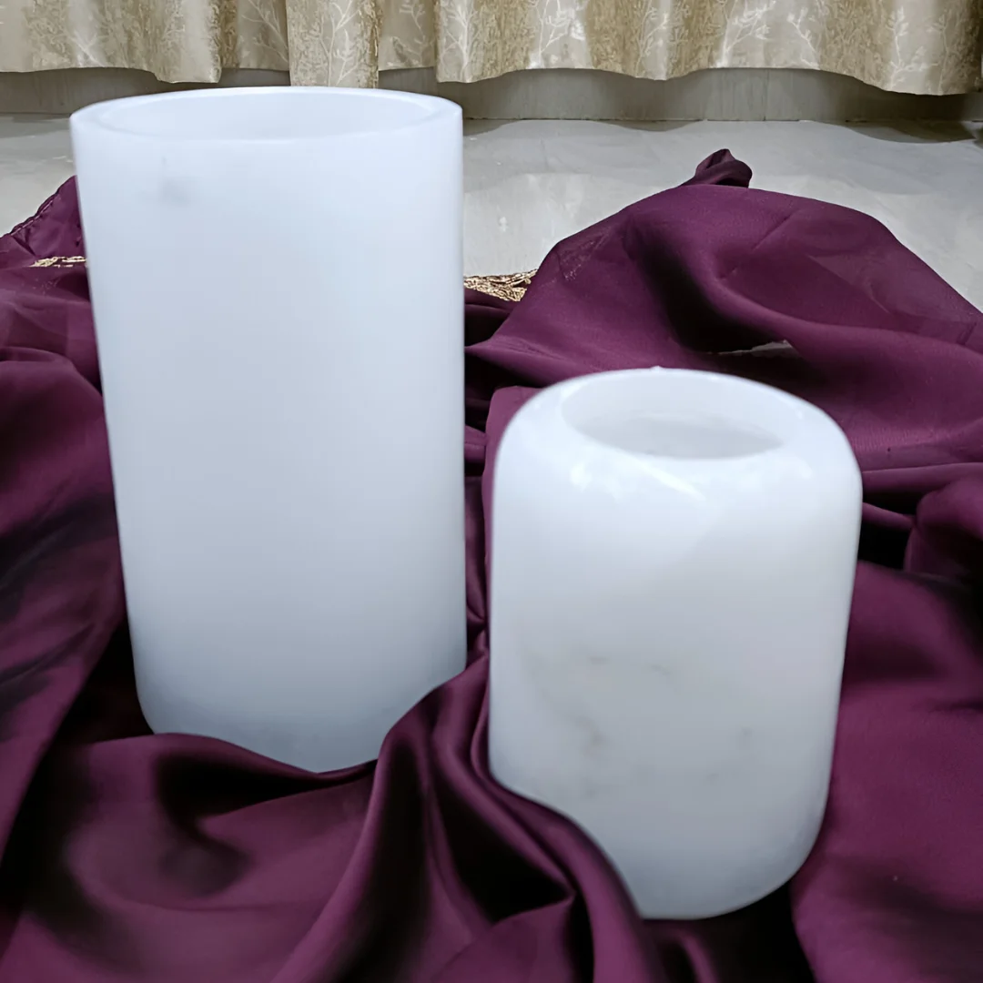 Premium Alabaster Stone Candle Holder Elegant Decorative Candle Stand for Home Office and Gift Ideas