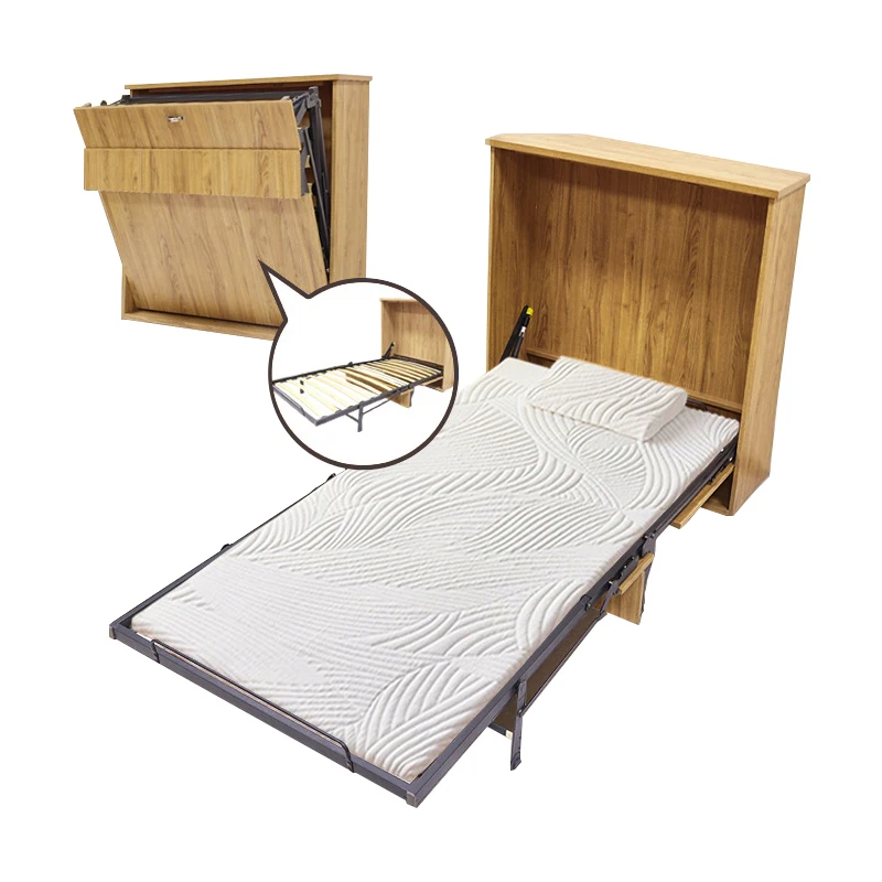 Multifunction Pneumatic Bifold Bed Save Space Gas Spring Rod Silence Heavy Duty Double Fold Invisible Bed for Office Home Loft