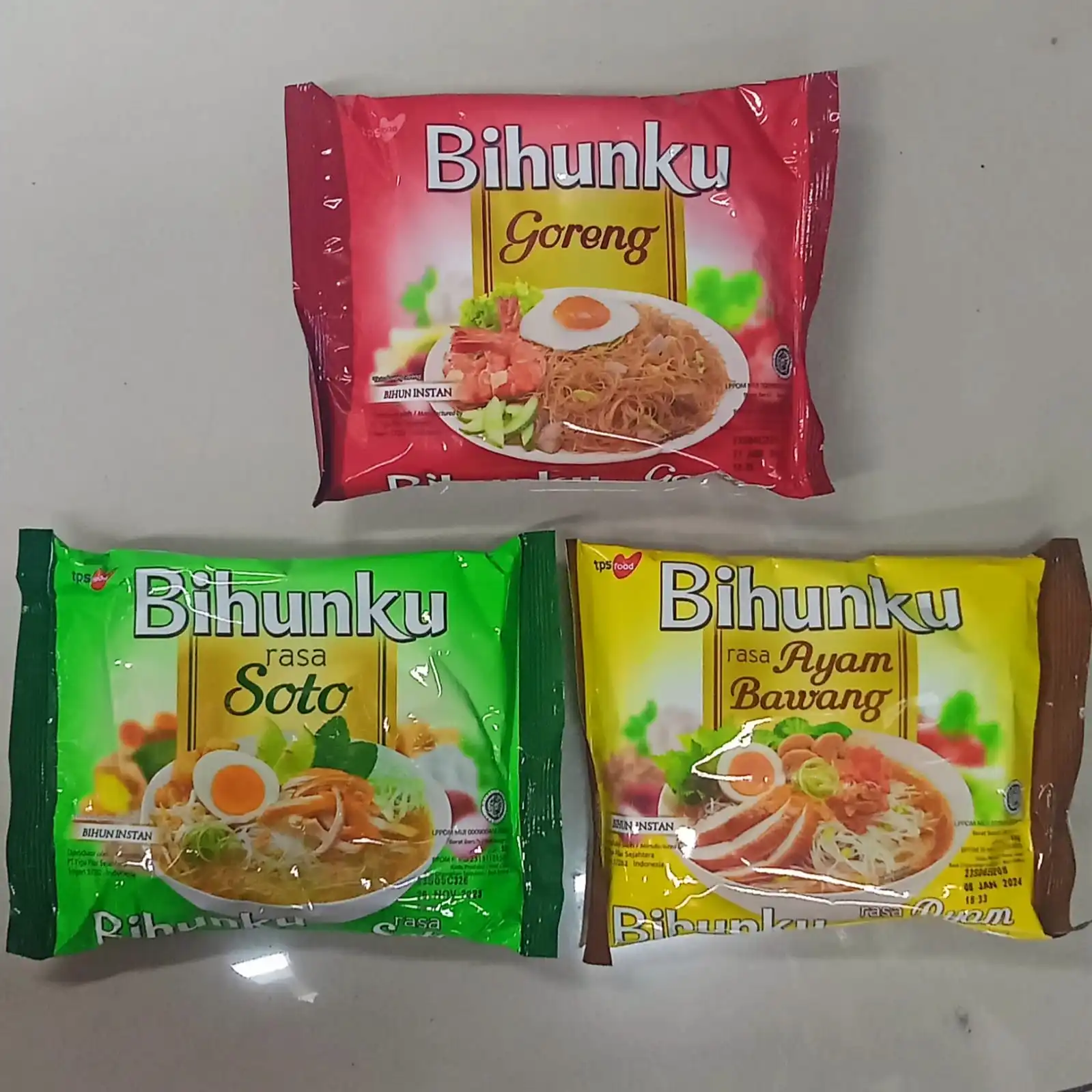Bihunku Instant Rice Noodles 40 Packs x 55 gr Vermicili Fried, Soto, Chicken Onion Soup food halal indonesia