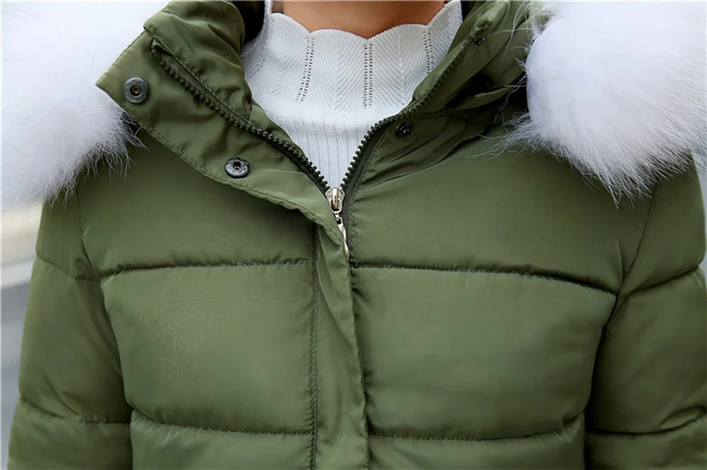 2023 New Arrivals Long Style Winter Warm Fur Collar Hood Down Cotton Parka Jacket Coat For Women And Ladies