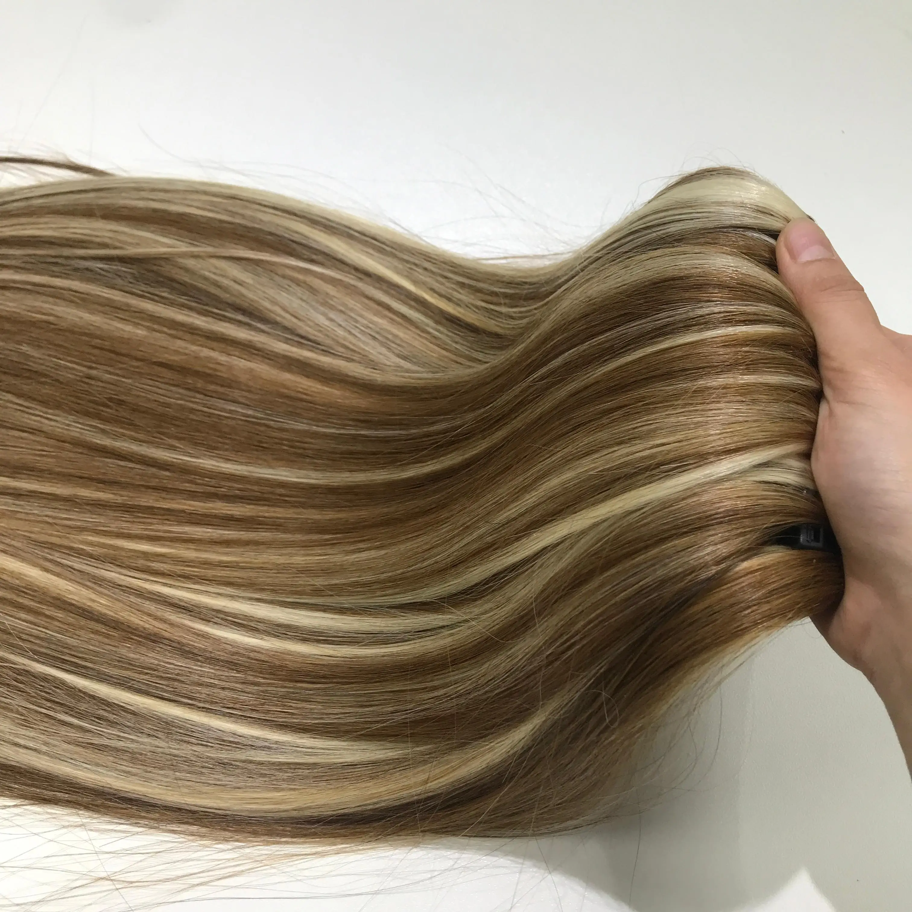 Piano Blonde Bundles Closure Frontal Make Wigs Super Double Drawn Raw Bone Straight Human Hair Extensions Virgin Hair Vietnam