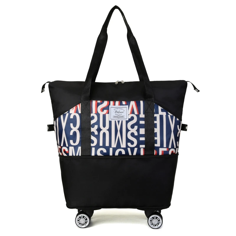 Expandable Foldable Rolling Luggage Bag Large Weekend Carry on Duffle with Wheels  Handle for Travel Adventures