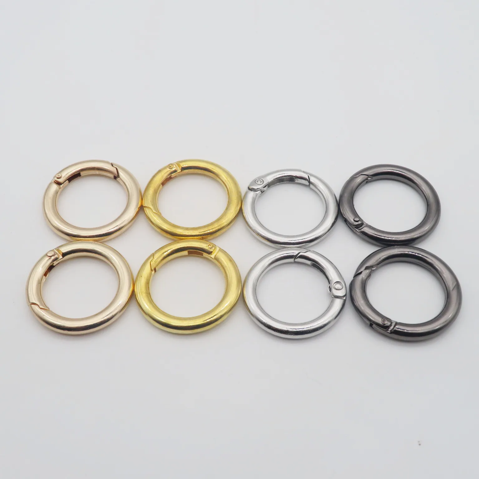Zinc Alloy Key Chain Spring Snap Hooks O Gate Ring Circle Round Carabiner for Handbag