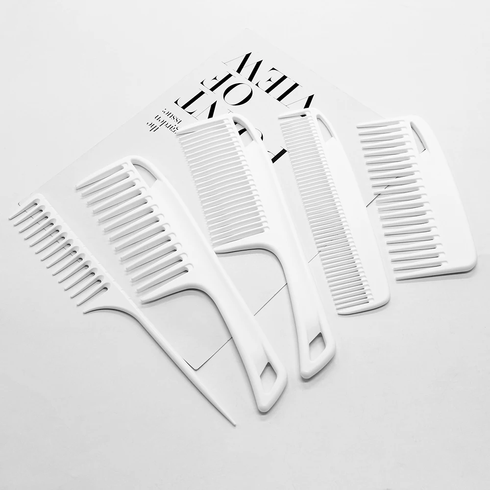Custom Logo Wide Tooth Detangling Hair Styling Cutting Comb Hair Set Anti Static Heat Resistant Barber Wide Tooth Comb