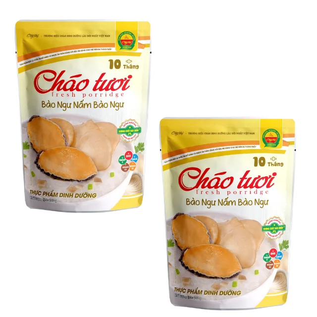 Abalone & Oyster Mushrooms Fresh Porridge Reasonable Price No Added Color Ready To Eat ISO Pack In Bag From Vietnam Manufacturer