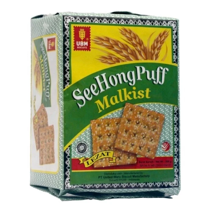 Popular Sell UBM See Hong Puff 260gr Malkist Crackers Biscuits Sweet Salty Taste Crispy Cracker Biscuits