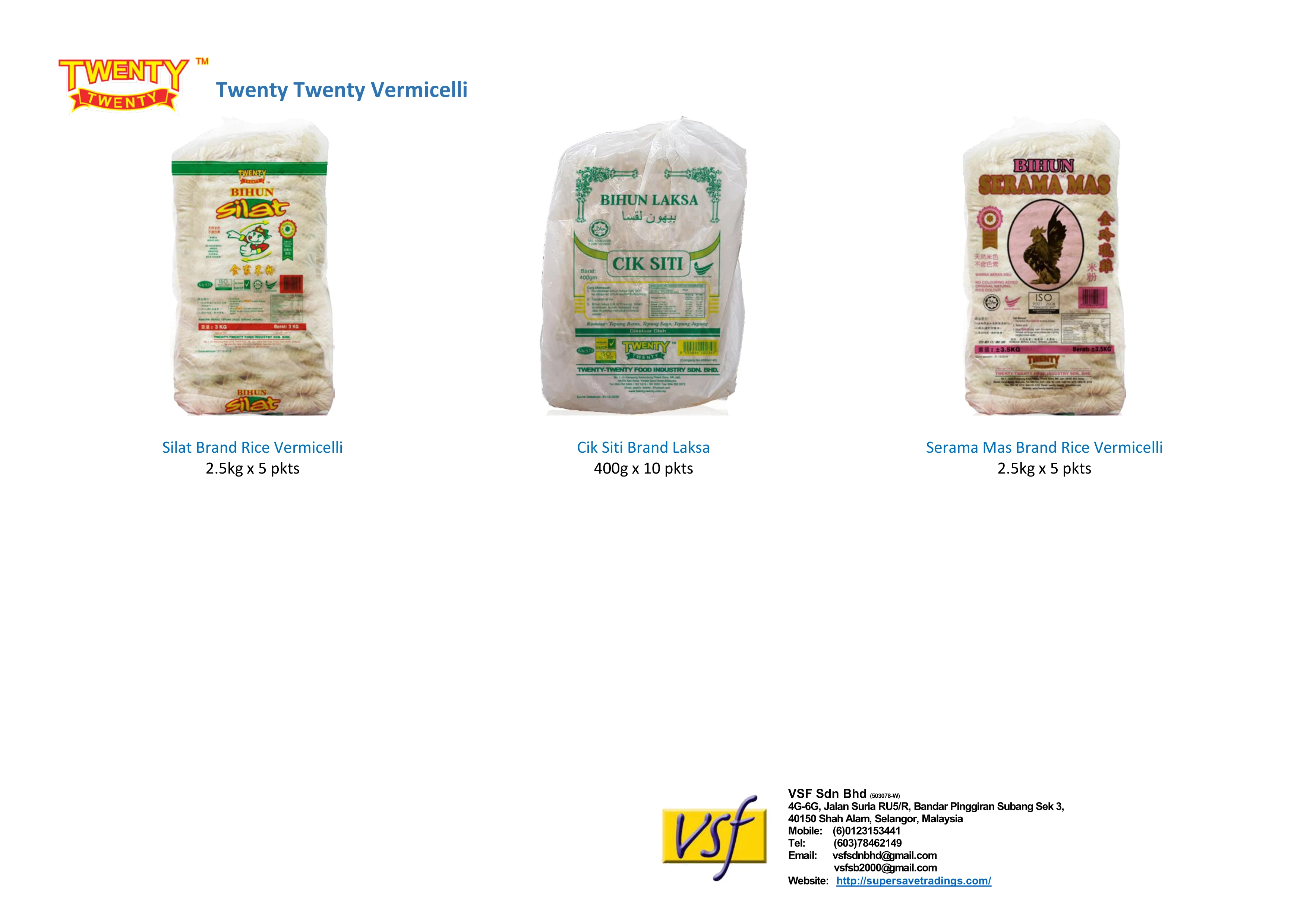 Twenty Twenty Cik Siti Brand Laksa Bihun 400g x 10 pkts