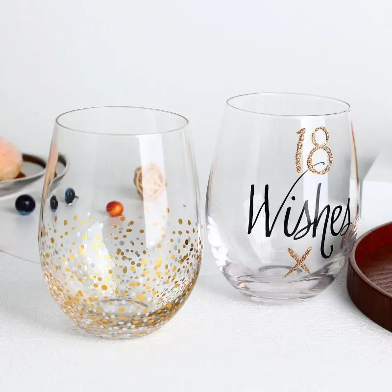 gold fancy stemless wine cup glasses gold rimmed champagne flutes with gold rim set of 6 boxes