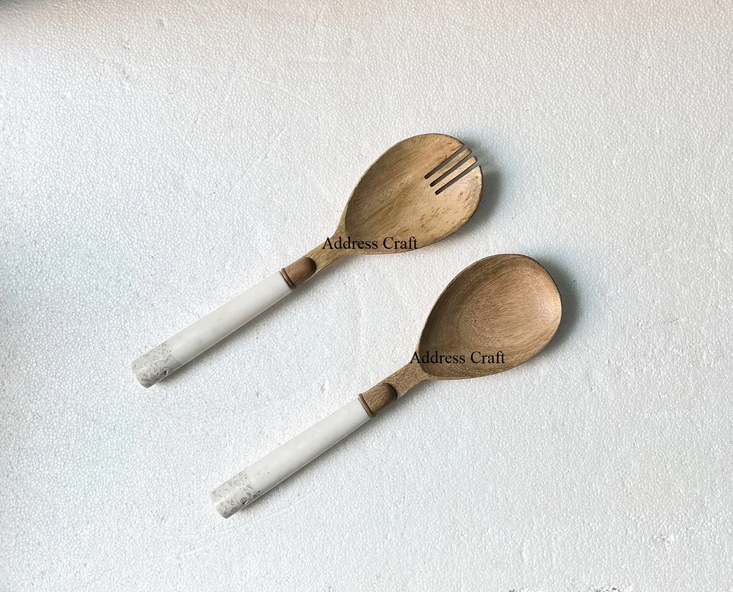 Творческая ручка терраццо манго деревянная Салатница для посуды посуда инструменты салата деревянные столовые приборы Сервировочная ложка вилка