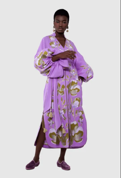 New Exclusive Floral Embroidered Folk Ethnic Ukrainian Long Balloon Sleeves Ethnic Ukraine Dresses