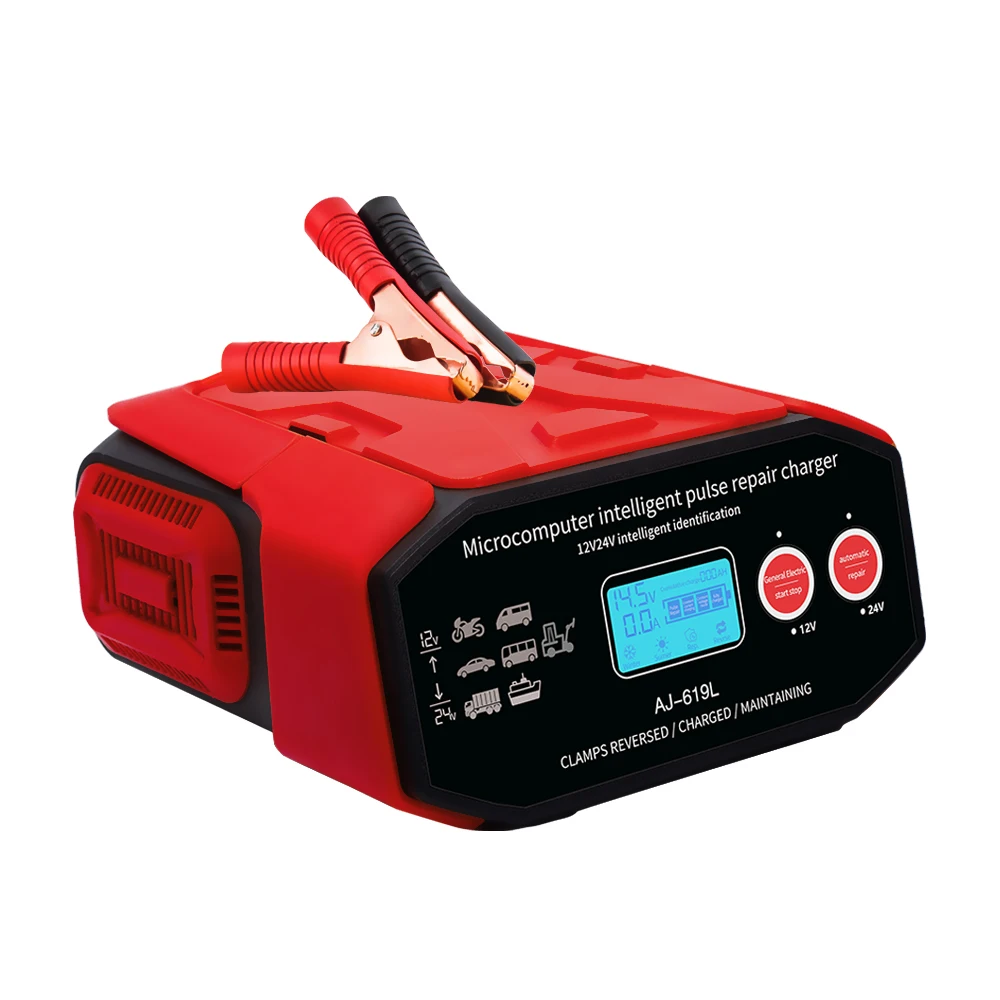 12V 24V Pulse Repair Charger AGM Deep cycle GEL EFB Lead-Acid battery Charger LiFePO4 Motorcycle & Car Battery Charger