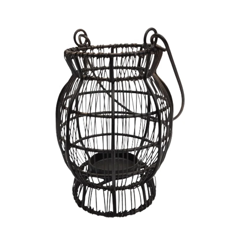 Home Decoration Luxury Designer Decorative Iron Attractive Lantern Blue Color Finishing Classic Design Candle Holder Handmade