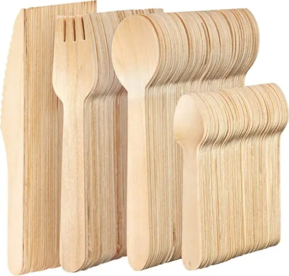 High Quality Biodegradable Wooden Cutlery Disposable Wood Spoon Manufacturers from Vietnam