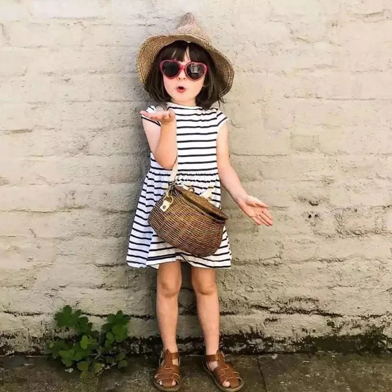 Handmade rattan kids crossbody wicker bag backpack bike scooter basket from Vietnam