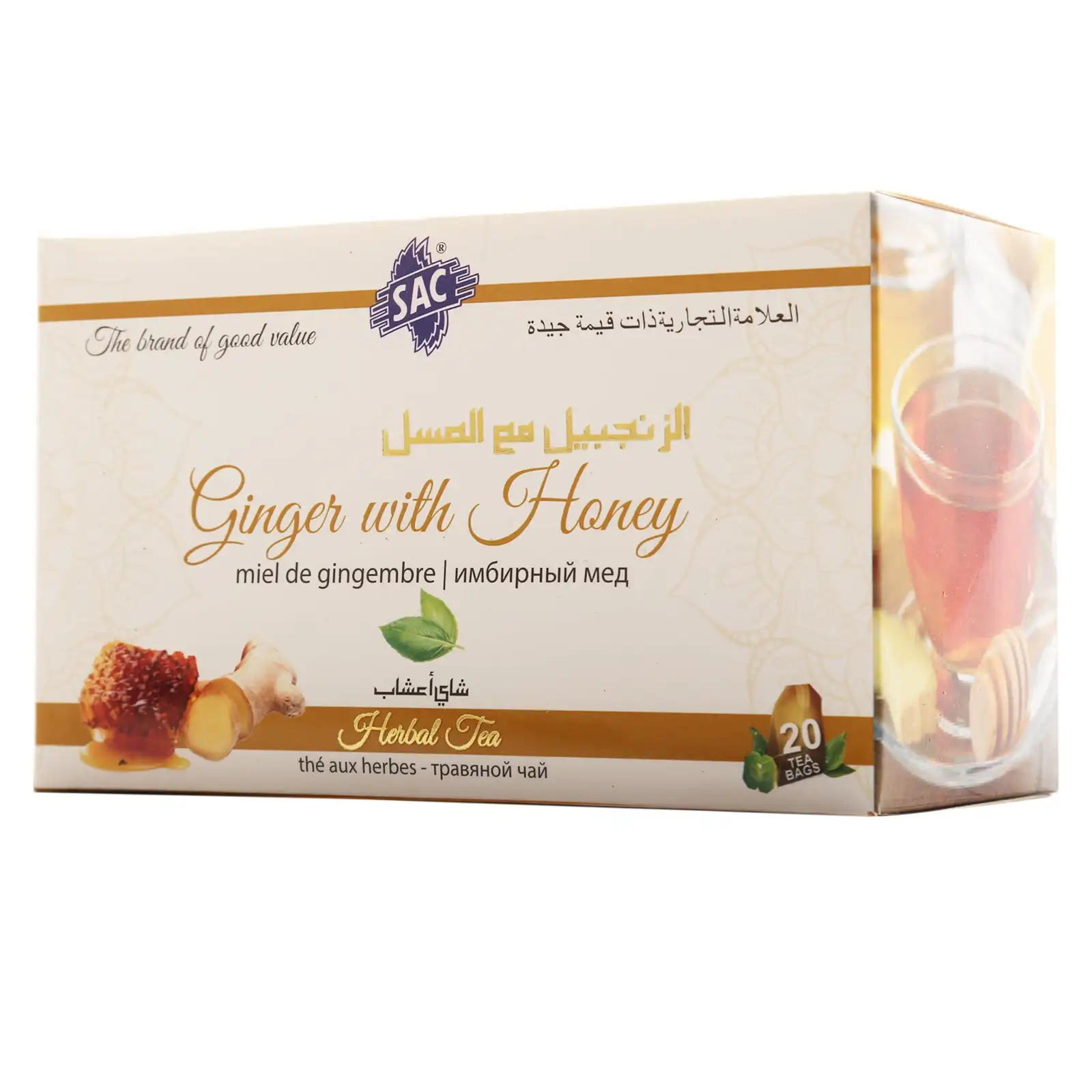 High Quality Ginger With Honey Herbal Tea for Health & Taste Very Effective and Healthy Tea Bags 20 Sachets