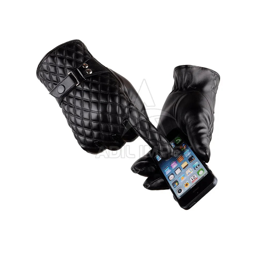 Cowhide Men Hand Driving Leather Work Gloves With Stretchable Wrist Cut Resistant Driving Gloves