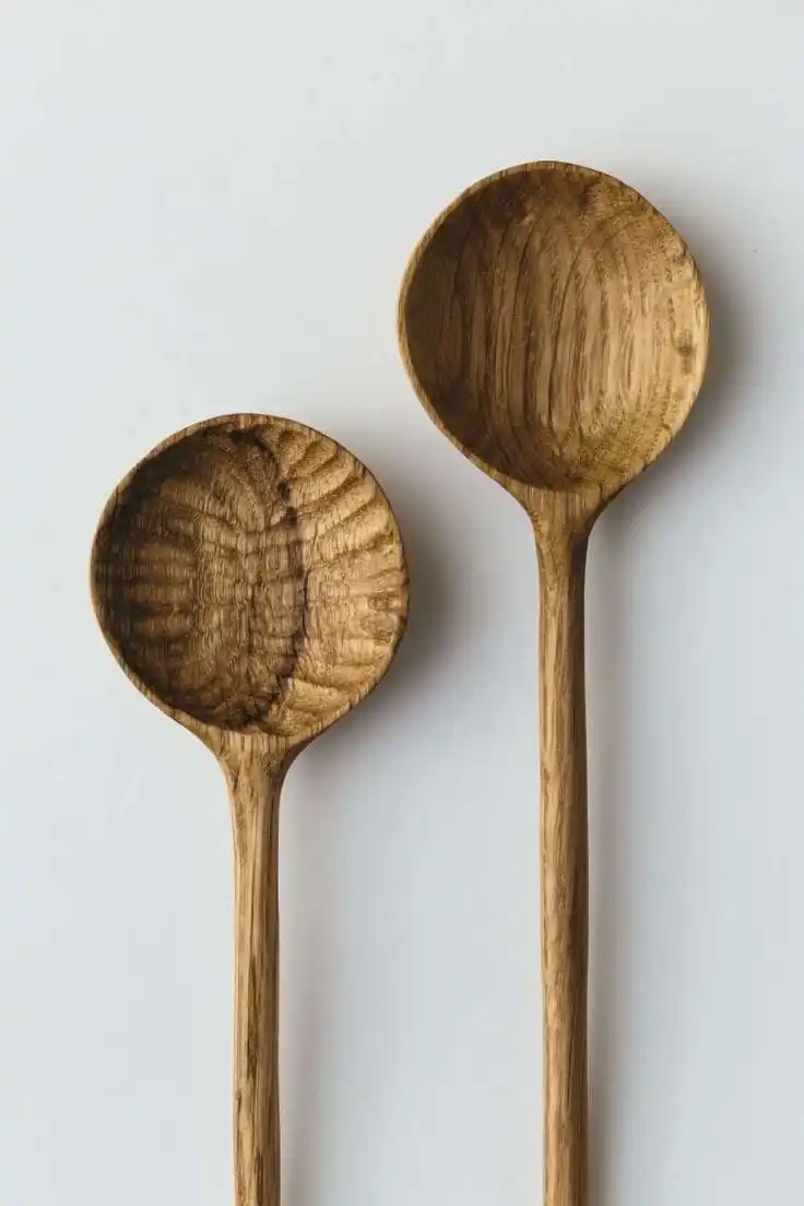 Best Quality Spoon Wooden Serving With Enamel Print for Home Kitchen & Hotel Set Food Safe Servers