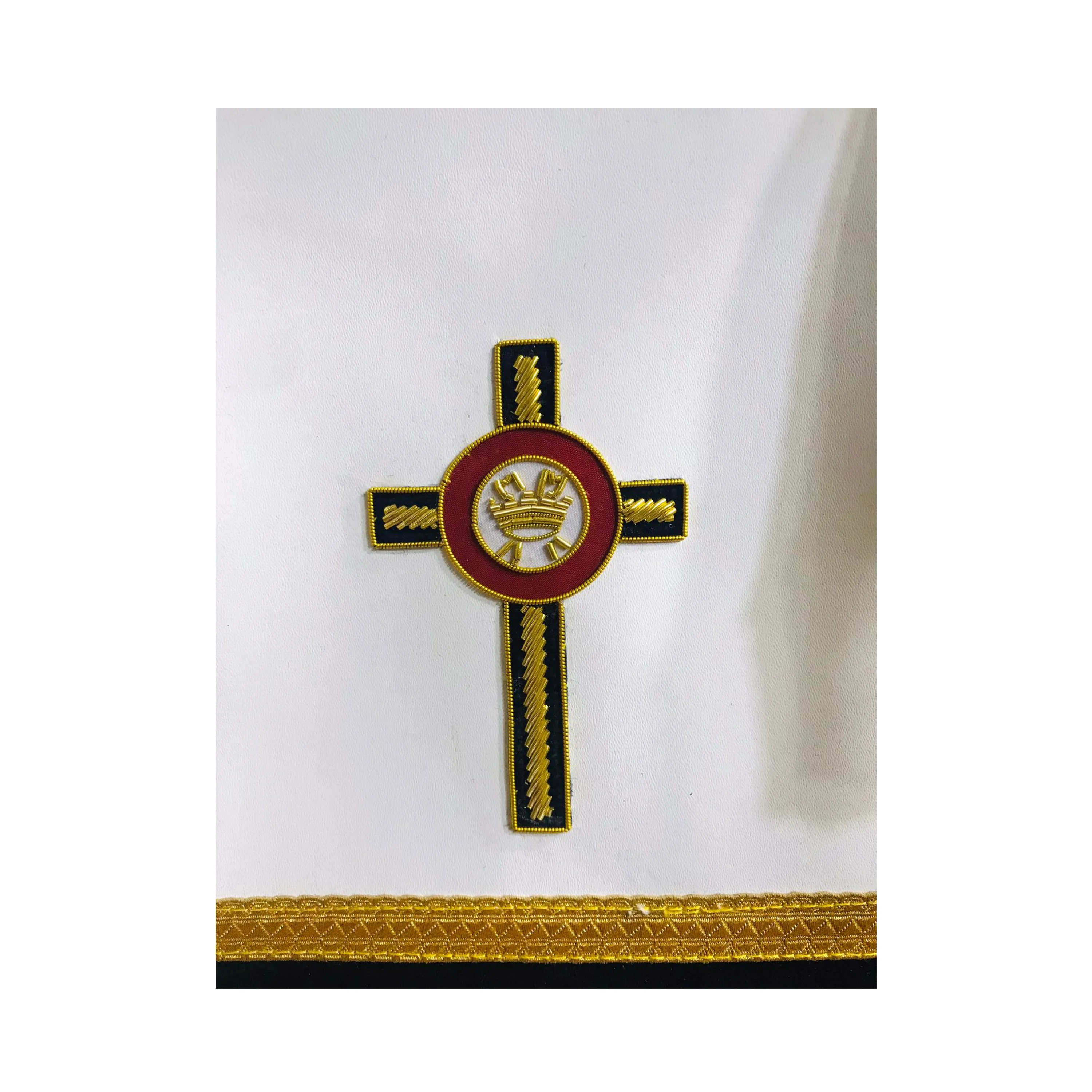 Новый фартук и воротник с ручной вышивкой масонский рыцарь Templar черный