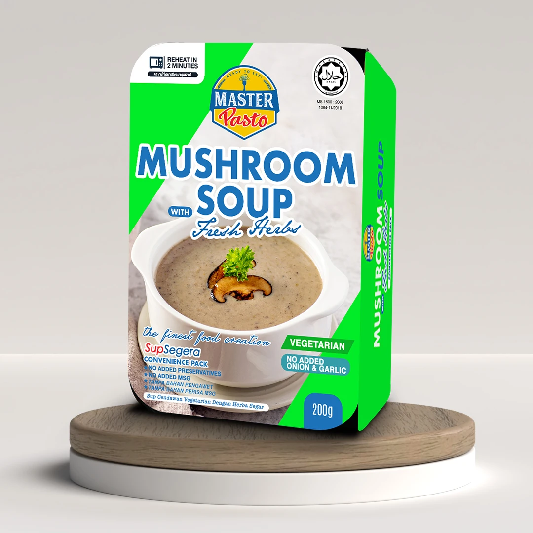 MRE RTE милитари легко готовить готовые блюда 3 минуты 48 упаковок вегетарианский суп грибов для ресторана с свежими травами