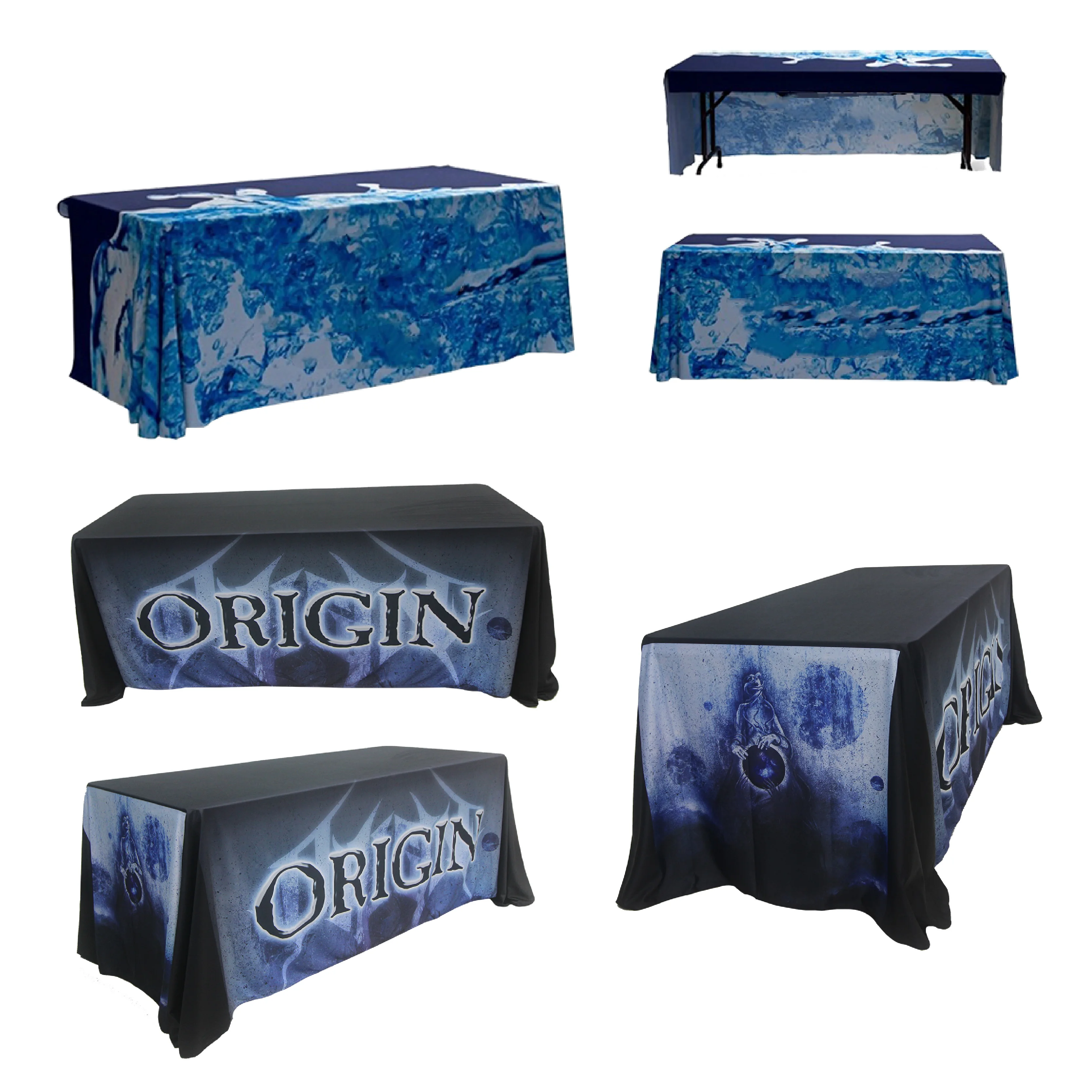 Advertising Bar Cover Round Tablecloth For Event Wedding Decoration Party Polyester Stretch Spandex Custom Table Cloth With Logo