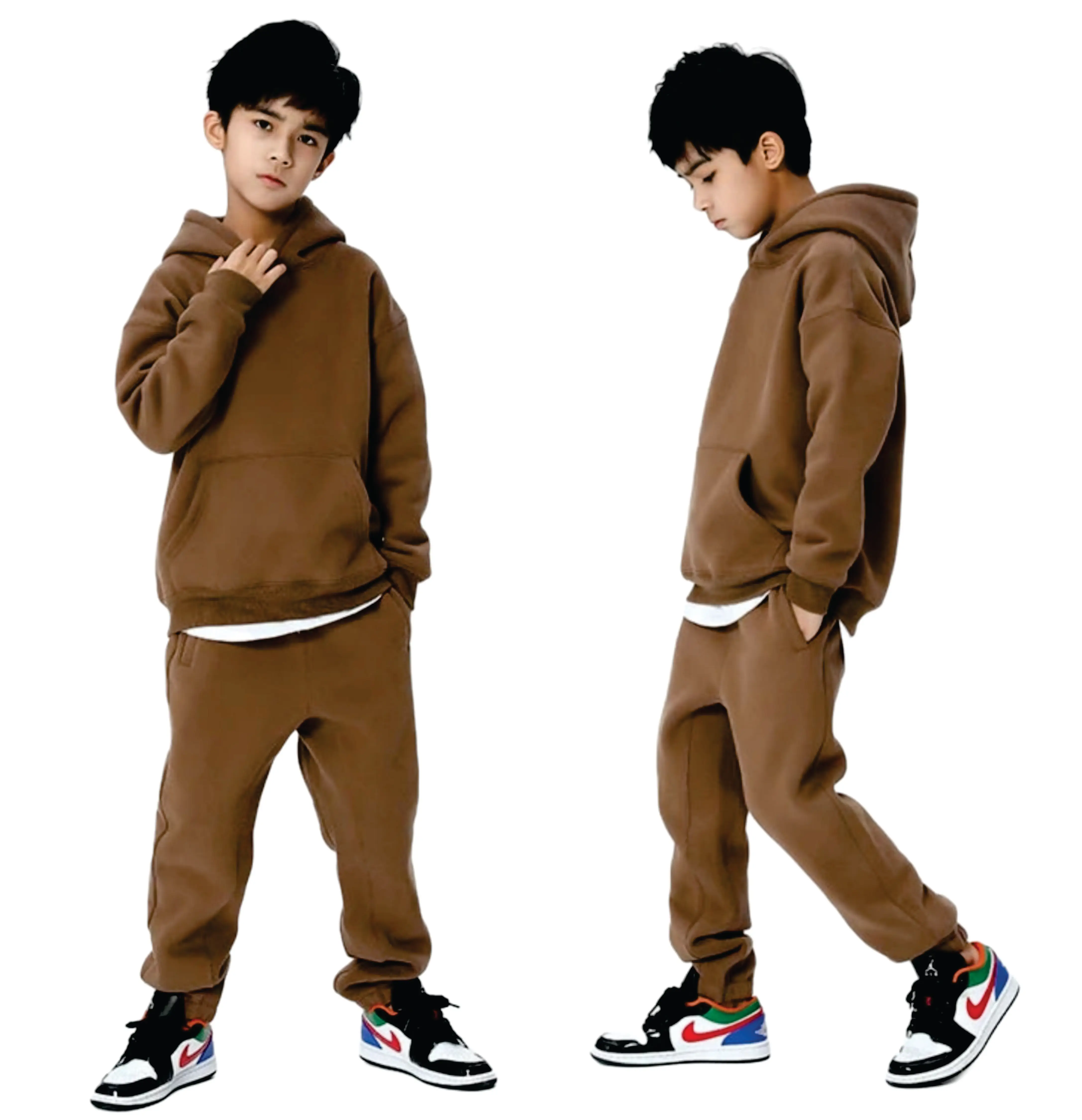 Kids Sweatsuit Custom Baby Khaki Clothes Kids Tracksuits Clothing Wholesale Boys Outfits Track Suits For Kids Children