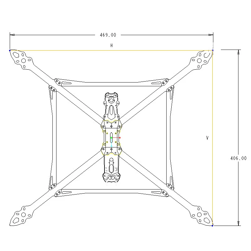 Wholesale drone accessories spare parts, MARK4 V3 13inch Carbon Fiber Kit Frame for FPV Freestyle RC Racing Drone Quadcopter
